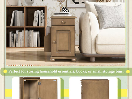 Vintage Flip Top Side Table With USB Ports