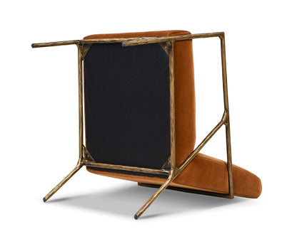 Aerin - Hammered Brass Upholstered Accent Arm Chair