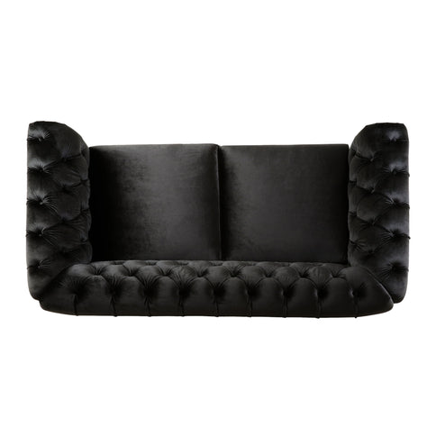 Chesterfield Loveseat Sofa, 2 Person Rolled Arm Upholstered Couch