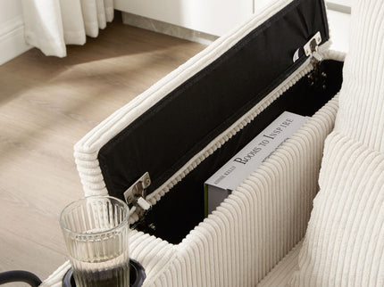 Convertible Chaise Lounge Sofa Chair With USB Ports, Cup Holders, Phone Holder And Storage