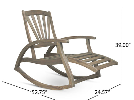 Outdoor Reclining Rocking Chair - Gray