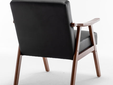 Mid Century Modern Accent Chair With Solid Wood Frame And Extra Thick Backrest