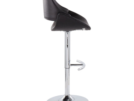 Fabrico - Contemporary Adjustable Bar Stool With Rounded T Footrest (Set of 2)