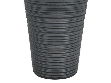 31.5" Tall Striped Column Fountain With LED Light Design For Outdoor Spaces - Gray