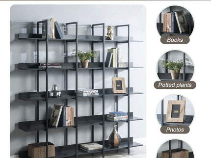 Vintage Industrial 5 Tier Bookcase