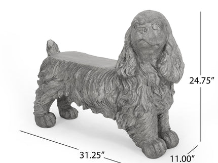 Cocker Spaniel Dog Statue - Gray
