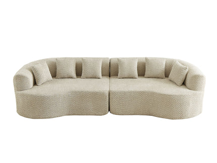 Curved Sectional Sofa With 6 Pillows
