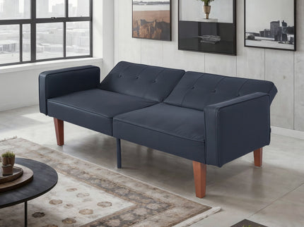 Convertible Futon Sofa Bed With Adjustable Split Back, Twin Size Sleeper Couch - Black