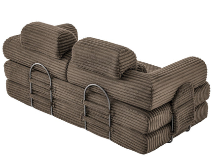 Convertible Sleeper Sofa With & Side Storage Pocket, Foldable Upholstered Couch For Living Room