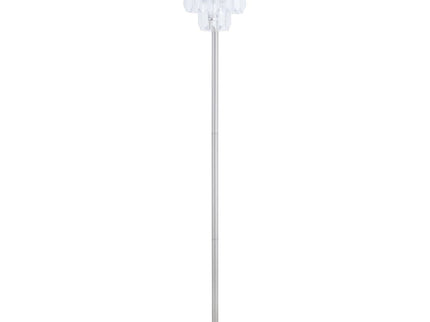 Base Floor Lamp With Crystal Shade - Silver