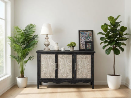 3 Door Sideboard Buffet Cabinet With Storage - Black