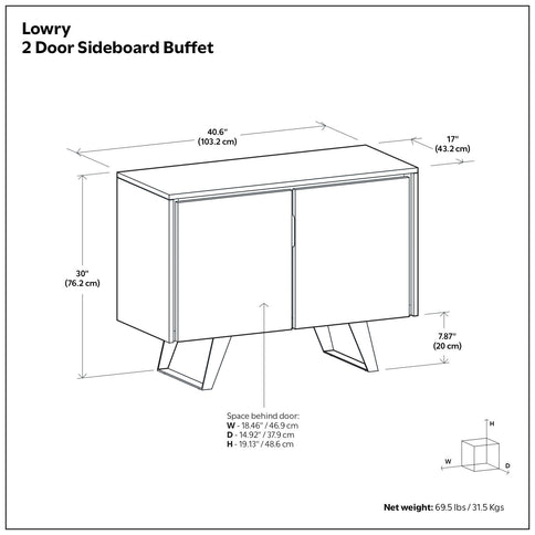 Lowry - 2 Door Sideboard Buffet - Brown