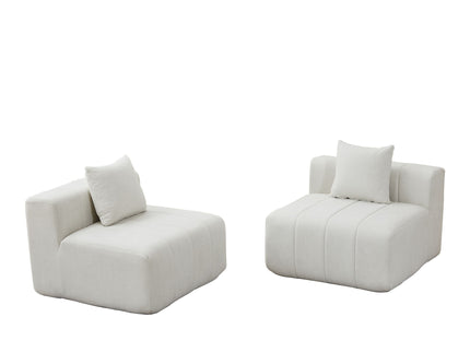 Modular Sectional Sofa With 2 Pillows, Symmetrical Design