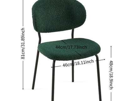 Boucle Dining Chairs, Dining Chairs With Metal Legs For Dining Room, Kitchen, Living Room