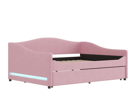 Upholstered Daybed With Light And Trundle