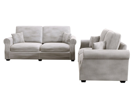 Contemporary 2 Piece Sofa Set With Matching Pillows