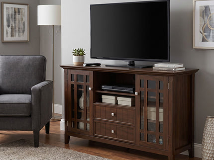 Bedford - Tall TV Media Stand - Dark Tobacco Brown