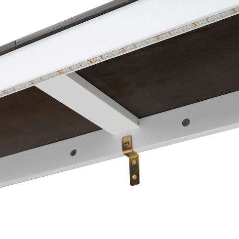 Murphy Bed With LED Light, Foldable Wall Bed Cabinet