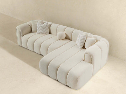 Beatrice - Modern Tufted Right Sectional Sofa - Ivory