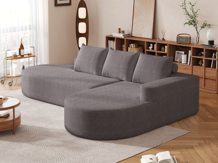 Modern Curved Sofa, L-Shaped Modular Sectional Set With 3 Pillows