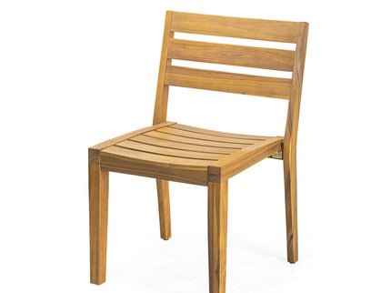 Outdoor 3 Pieces Dining Set, Round Bistro Set - Teak