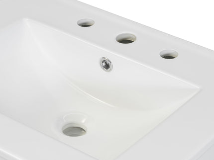 Bathroom Vanity Combo With Ceramic Sink, Luxurious Space-Saving Vanity, 2 Soft Close Doors