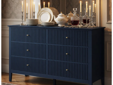 Modern 6 Drawer Fluted Dresser