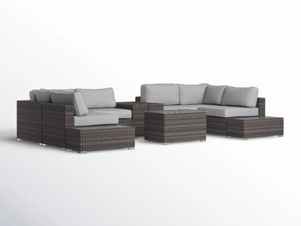 Wicker Sectional Seating Group With Cushions