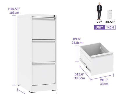 Steel Drawer Vertical File Cabinet With Lock For A4 Legal / Letter Size