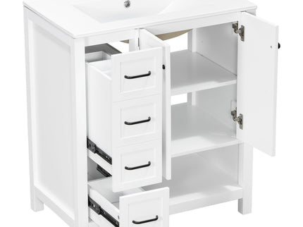 Bathroom Vanity With Sink Top, Bathroom Vanity Cabinet With 2 Doors And 2 Drawers, Open Shelf
