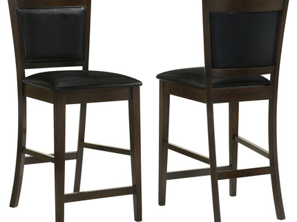 Upholstered Counter Height Stools (Set of 2) - Black / Espresso
