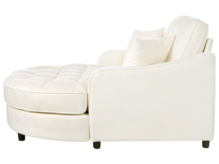 Modern Chaise Lounge Upholstered Sofa Couch With Tufted Seat And Detachable Pillows For Living Room