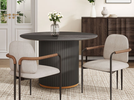 Modern Dining Chair Set With Durable Iron Frame And Comfortable Fabric Upholstery