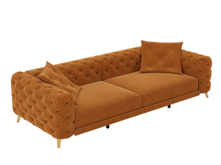 3 In 1 Convertible Sleeper, Deep Seat Pull Out Sofa Bed, Button Tufted