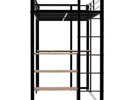 Bunk Bed With L-Shaped Desk And Dual Side Stairs