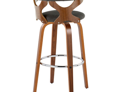 Gardenia - Mid Century Modern Fixed Height Barstool With Swivel With Round Footrest (Set of 2)
