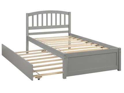 Platform Bed Wood Bed Frame With Trundle