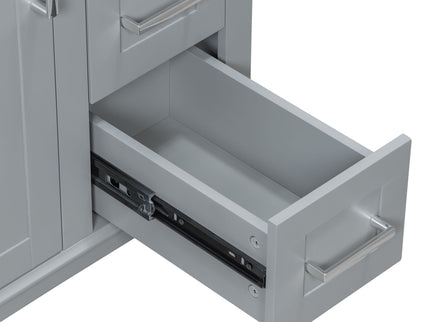 Modern Bathroom Vanity With Sink, Flip Drawer & 3 Drawers, Soft Close Hinges, Adjustable Shelf