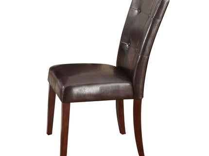 Britney - Synthetic Leather Side Chair (Set of 2) - Brown / Walnut