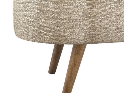 Modern Ottoman Oval Storage Bench With Rubber Wood Legs