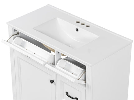 Modern Bathroom Vanity With Sink, 4 Drawers, Soft-Close Door, Adjustable Shelf