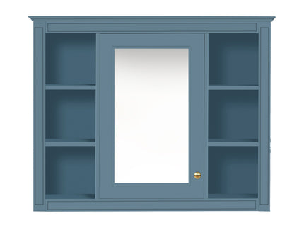 Wall Mounted Medicine Cabinet With Mirror, Storage Cabinet Featuring 6 Open Shelves And Adjustable Interior