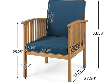Casa - Acacia Club Chair Coastal Classic Outdoor Seating, Waterproof Fabric