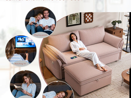 2 In 1 Convertible Sofa Bed, Multi Functional Living Room Furniture