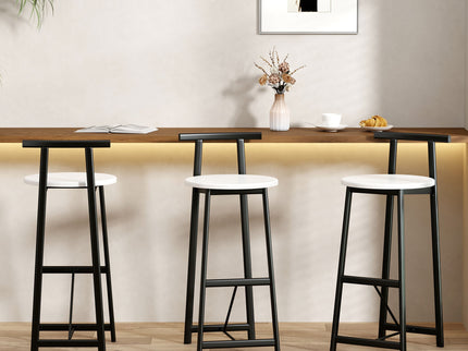 Modern Bar Stools With Backrest For Kitchen (Set of 3)