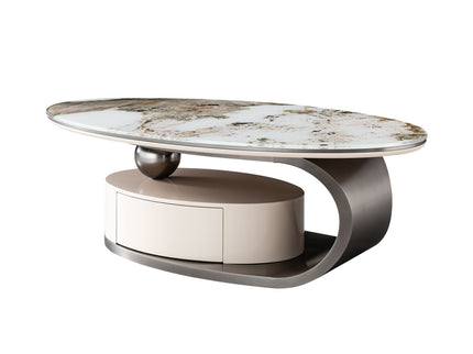 Oval Coffee Table With Drawer