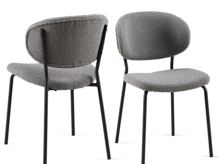 Boucle Dining Chairs, Dining Chairs With Metal Legs For Dining Room, Kitchen, Living Room