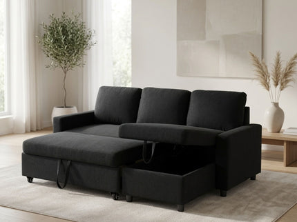 L - Shaped Convertible Sofa Bed With Storage Chaise