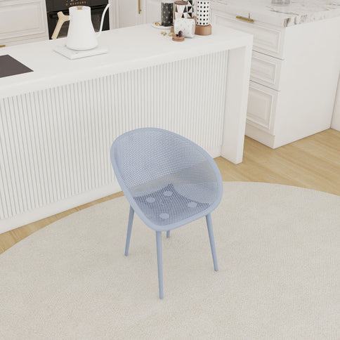 2 Piece Durable Single Chair With Hollow Out Design