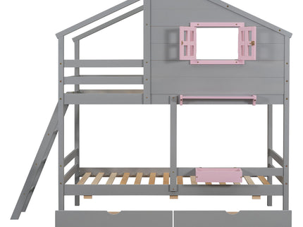 Bunk Bed With Playhouse Roof And Window